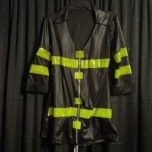 Firefighter Halloween costume zip up dress